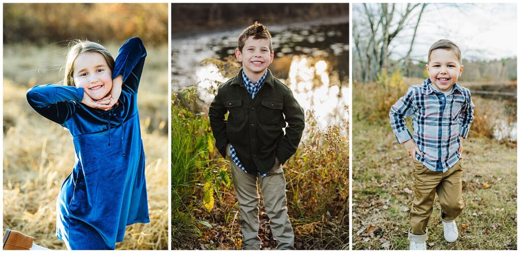 3 children portraits during a Boston family session
