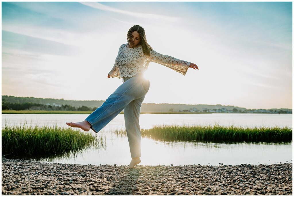 Hopkinton senior photos at Rexhame Beach