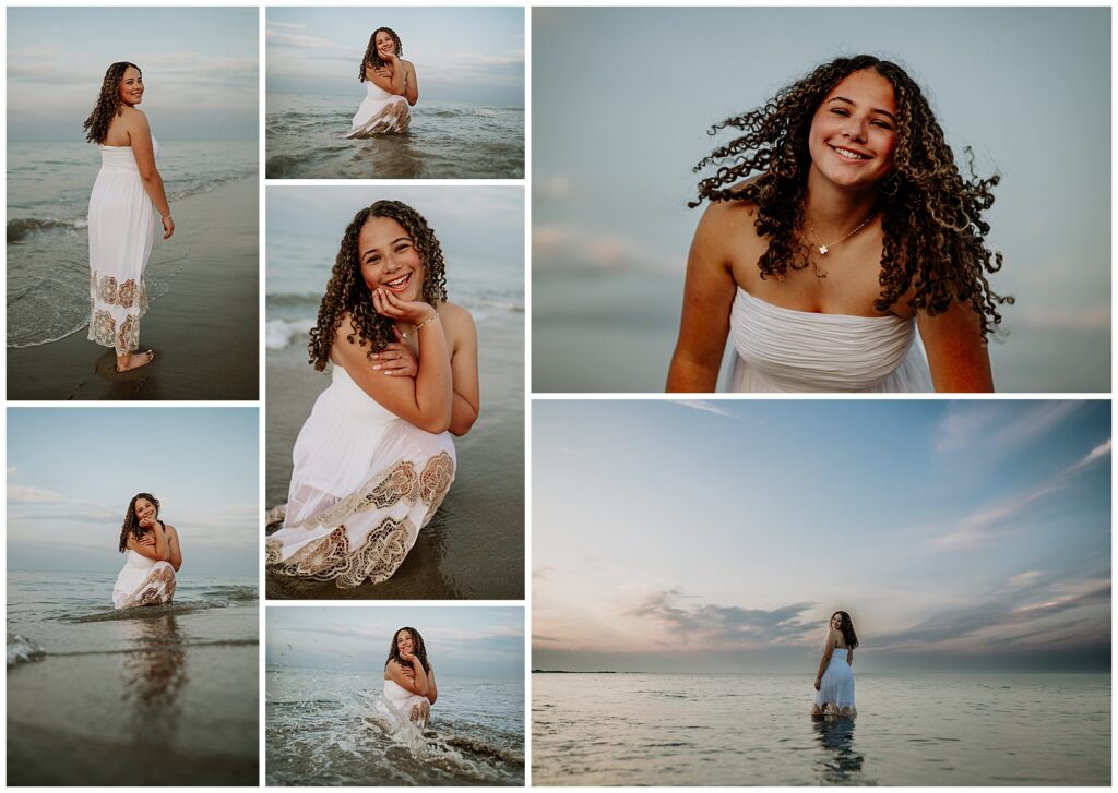 Senior posing in Marshfield beach