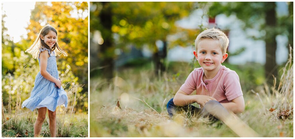 Individual portraits that are posed and natural during a Hopkinton family session. 