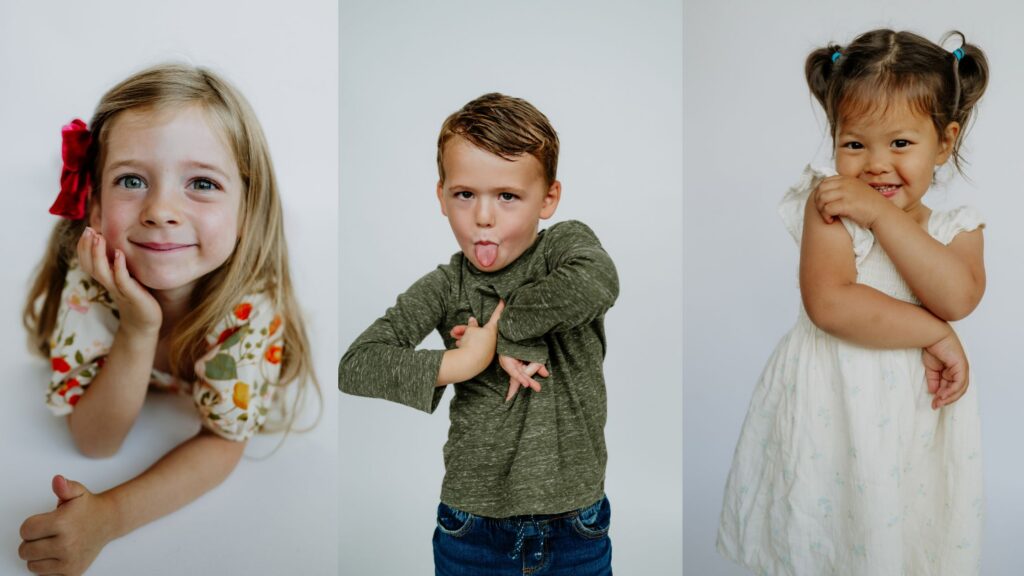 Authentic school portrait of a child laughing with Sara Maida Photography.
